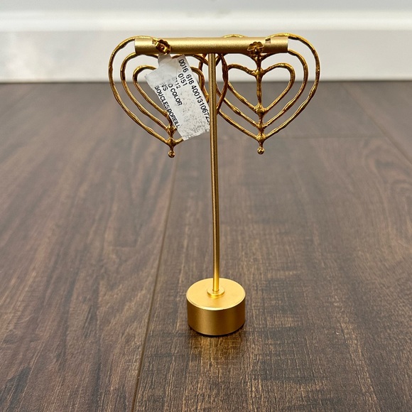 Sylvia Toledano Valentine Goldtone Cutout Earrings - Picture 5 of 8